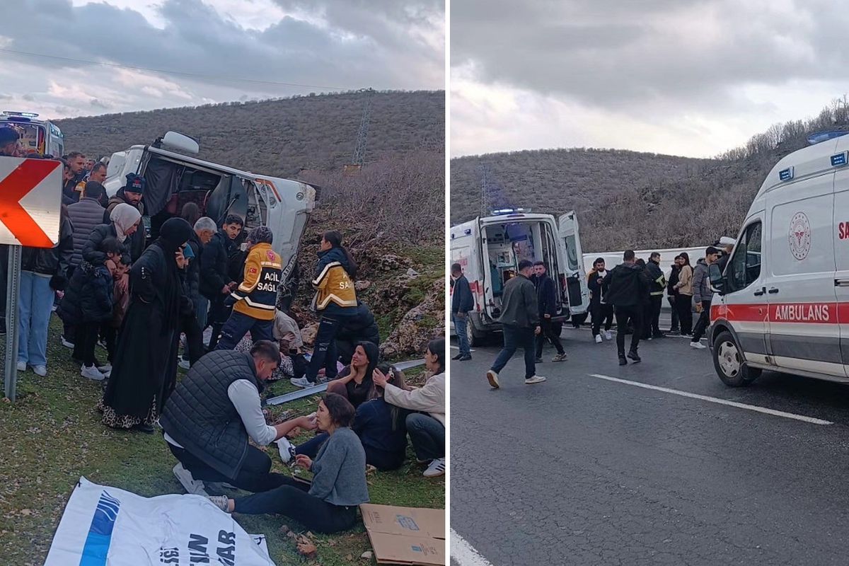 Mardin'de facianın eşiğinden dönüldü: Midibüs kazasında 21 kişi yaralandı