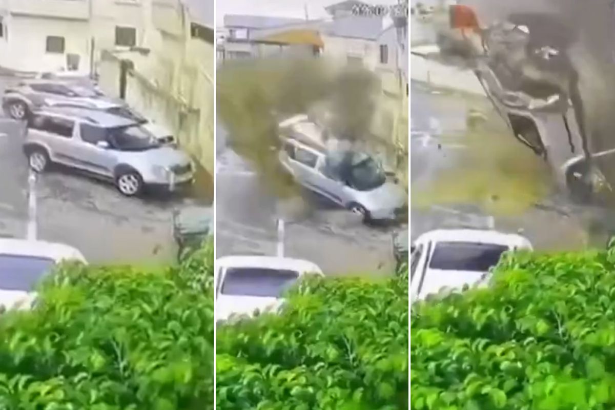 Görüntü İsrail'den! İran füzesi doğrudan bir otomobili vurdu