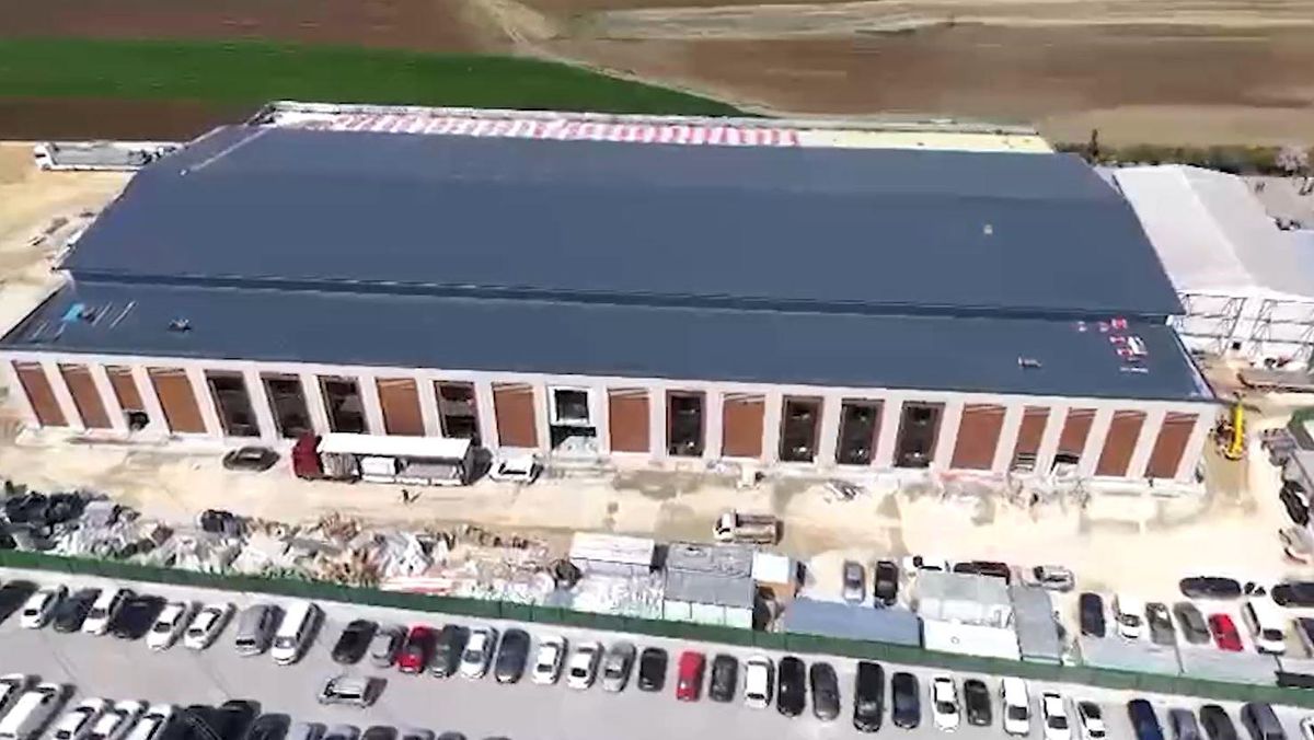 Silivri'ye inşa edilen duruşma salonu havadan görüntülendi
