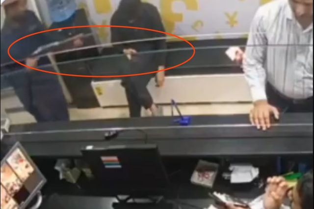 The security guard playing with his weapon shot the customer