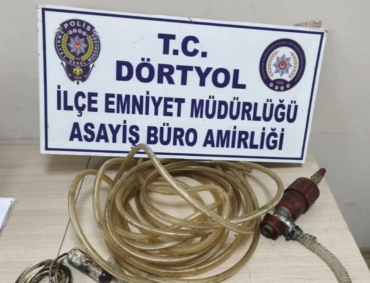 Dörtyol'da TIR'lardan mazot çalan şüpheli yakalandı