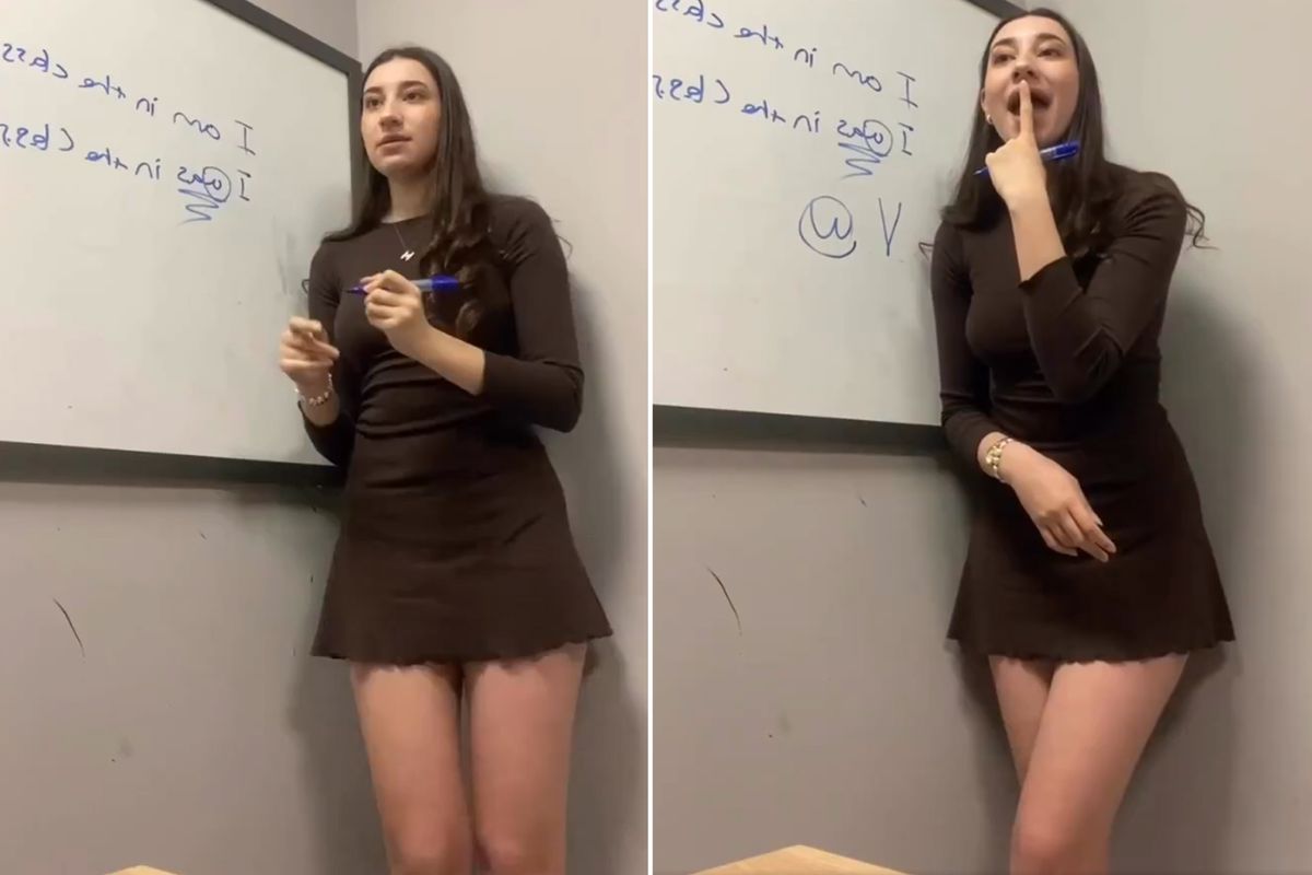 Genç öğretmen anlattığı konuyla değil kıyafetiyle gündem oldu