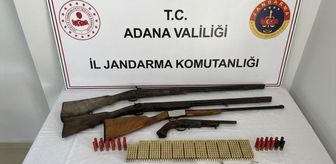 Adana'da ruhsatsız 3 av tüfeği ve tabanca ele geçirildi