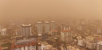Afrika'dan gelen çöl tozu sonucu Alanya'da gökyüzü turuncuya büründü