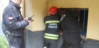 Beyşehir'de bodrumda mahsur kalan kediyi itfaiye kurtardı