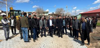 Çermik Belediyesi'nin kilitli parke taş döşeme çalışmaları sürüyor