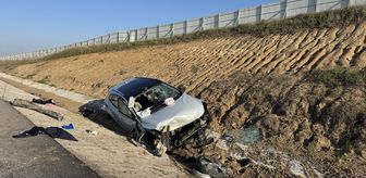 Edirne'de devrilen otomobildeki 4 kişi yaralandı