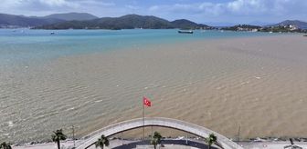 Fethiye ve Marmaris'te deniz suyunun rengi kahverengi ile turkuaza döndü
