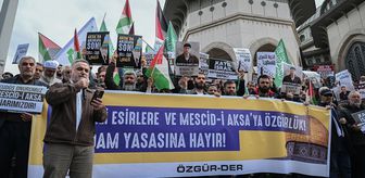 İsrail'in Gazze'ye yönelik saldırıları İstanbul'da protesto edildi