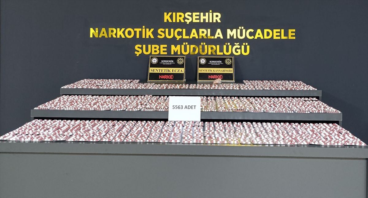 Kırşehir'de 5 bin 563 sentetik uyuşturucu hapla yakalanan zanlı tutuklandı