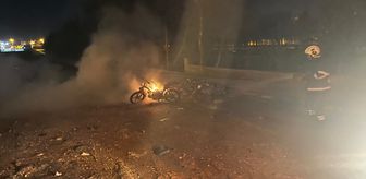 Mardin'de park halindeki motosiklette çıkan yangın söndürüldü