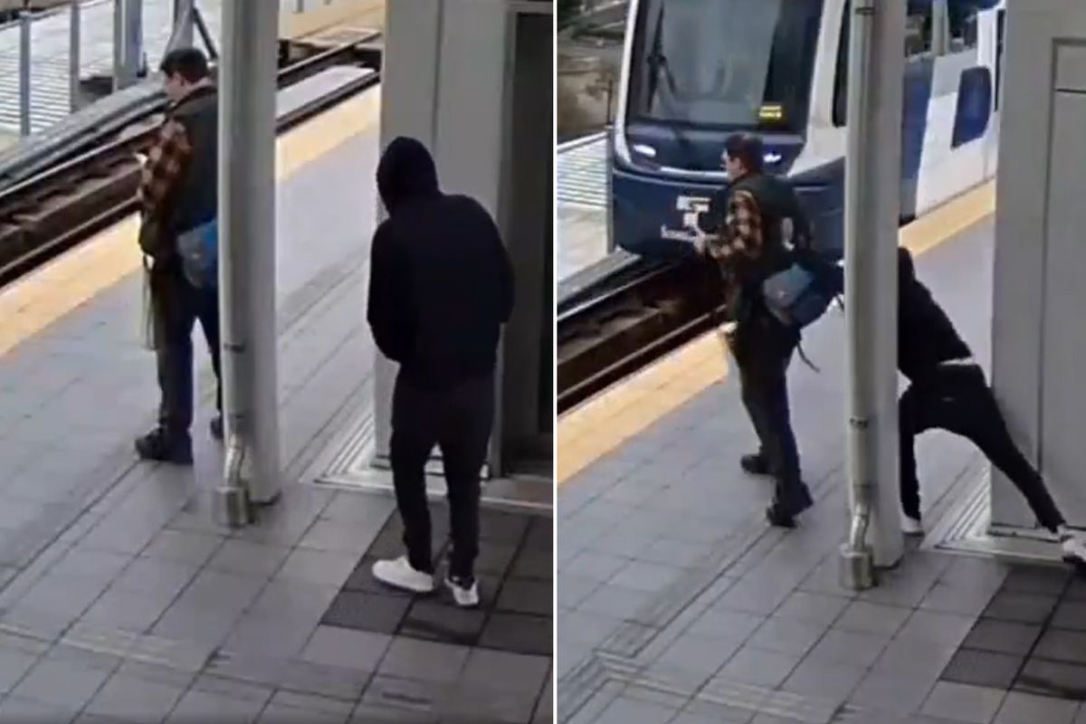 Metro istasyonunda dehşet! Bir anda raylara doğru itti