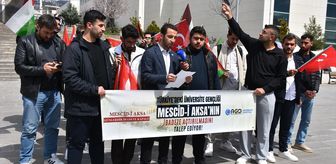 Şırnak'ta üniversite öğrencileri İsrail'in Mescid-i Aksa'yı ibadete kapatmasını protesto etti