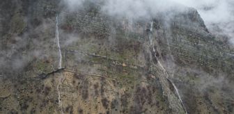 Şırnak'ta yağışlarla canlanan şelaleler dronla görüntülendi