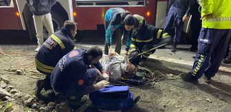 Tekirdağ'da uçurumdan deniz kenarına düşen otomobildeki 3 kişi yaralandı