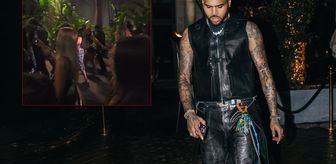 Chris Brown mekandan çıktı, onlarca kadın peşine takıldı! O anlar olay oldu