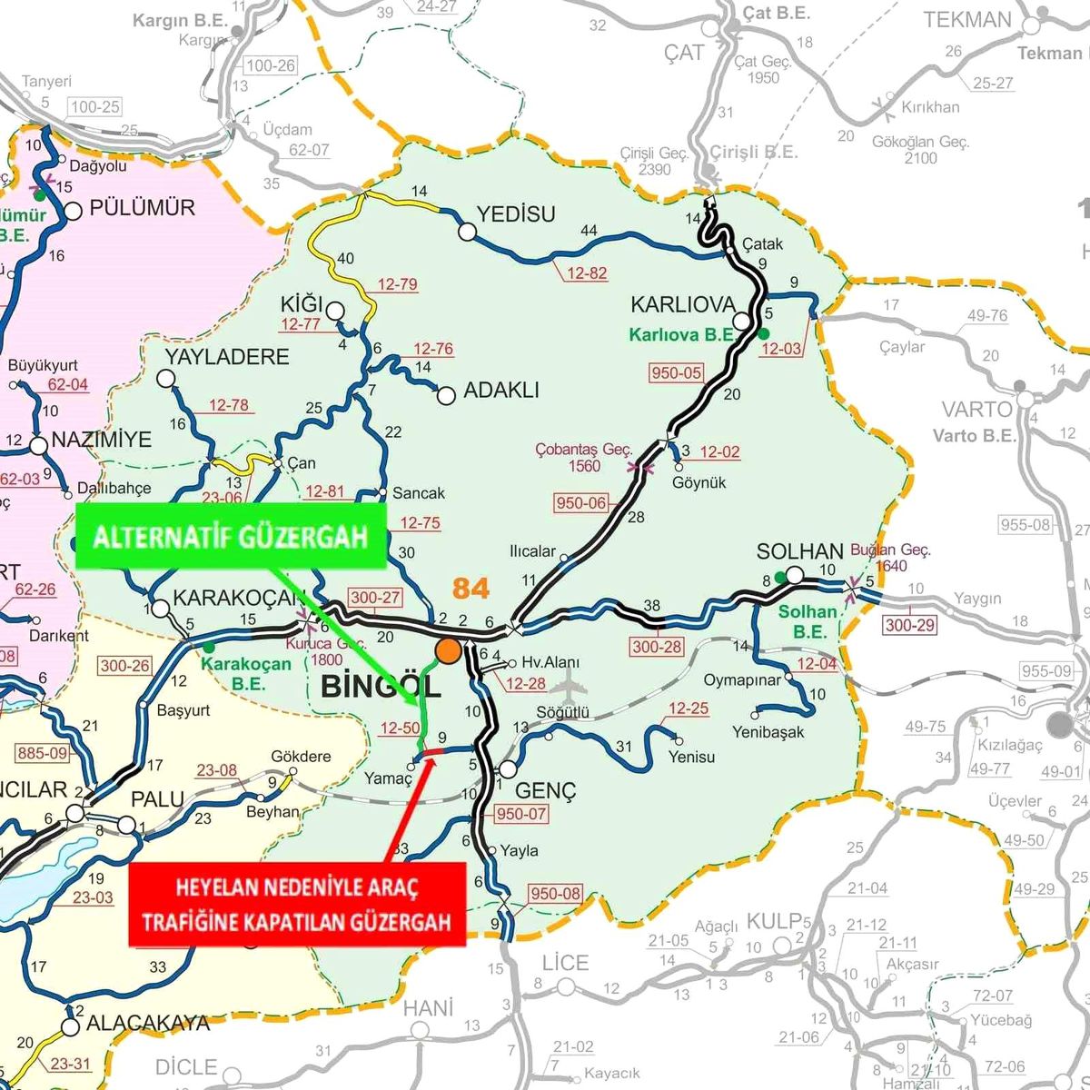 Bingöl'de heyelan tehlikesi