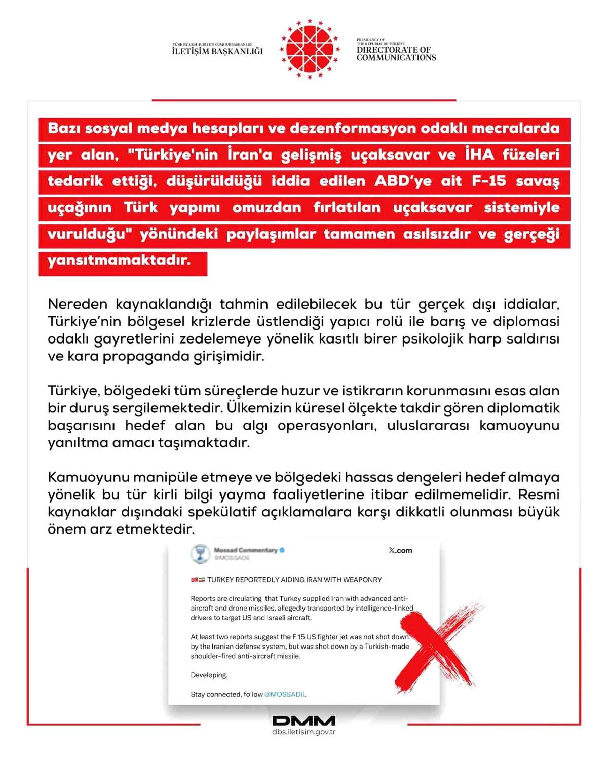 DMM'den ABD'nin F-15 savaş uçağının Türk yapımı omuzdan fırlatılan uçaksavar sistemiyle vurulduğu iddialar...