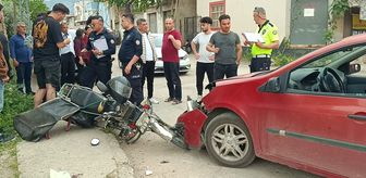 Adana'da otomobil ile çarpışan motosikletin sürücüsü ağır yaralandı