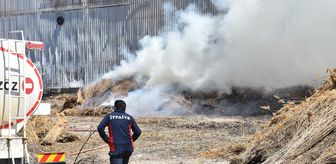 Afyonkarahisar'da kamış toplama merkezinde çıkan yangın kontrol altına alındı