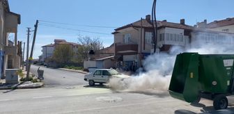 Aksaray'da seyir halindeki otomobilde çıkan yangın söndürüldü