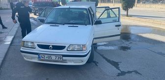 Akşehir'de park halindeki araçta çıkan yangında 1 kişi yaralandı