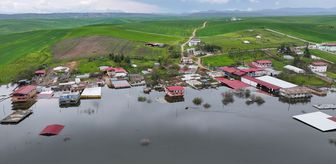 Ambar Barajı dolunca su altında kalan havzadaki yapılar dronla görüntülendi