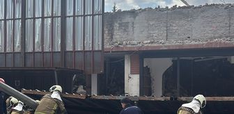 Ankara'da yıkım çalışması yapılan dört katlı binanın platformu çöktü