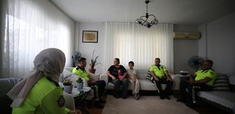 Aydın'da polislerden trafik kazalarında yakınlarını kaybedenlere ziyaret