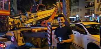 Aydın'da vinçle evlilik teklifi