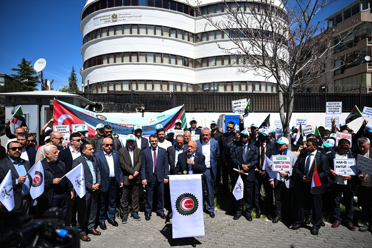 BAE'nin Ankara Büyükelçiliği önünde Sudan'a yönelik müdahaleler protesto edildi