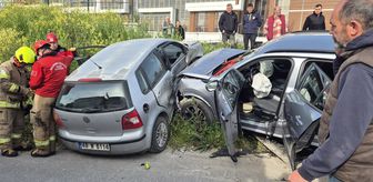 Balıkesir'de iki otomobilin çarpıştığı kazada 2 kişi yaralandı