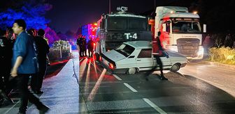 Bodrum'da TOMA ile otomobil çarpıştı