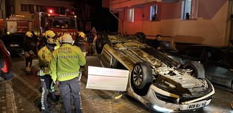 Bolu'da takla atan otomobildeki 2 kişi kazadan yara almadan kurtuldu