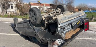 Bolvadin'de iki otomobilin çarpıştığı kazada 1 kişi yaralandı