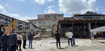 Düzce'de iş merkezi inşaatındaki çökme sonucu 1 işçi yaralandı