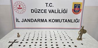Düzce'de Roma ve Bizans dönemine ait olduğu değerlendirilen 136 eser ele geçirildi