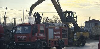 Edirne'de hurdacıda çıkan yangın söndürüldü