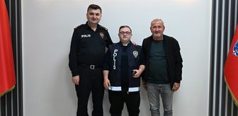 Edirne Emniyet Müdürü Ayhan, Down sendromlu Uğur'u makamında ağırladı