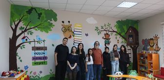 Gerze'de çocuk kütüphanesi 'Kütüphanede Sanat' projesiyle renklendirildi