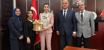 Gerze'de kütüphane görevlilerinden Kaymakam Büyüker'e ziyaret
