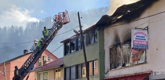 Giresun'da çıkan yangında iki binada hasar oluştu