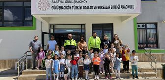 Gümüşhacıköy'de minik öğrencilere trafik eğitimi