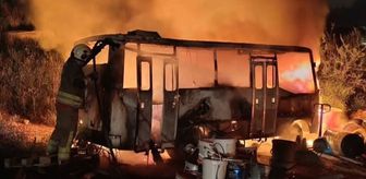 Hatay'da otobüs ve konteynerdeki yangın hasara neden oldu