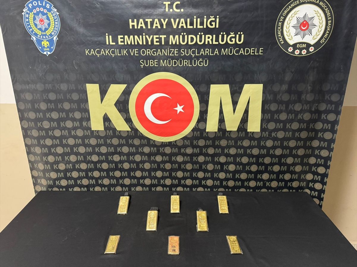 Hatay'da sırt çantasında 8 kilogram gümrük kaçağı altın ele geçirilen zanlı tutuklandı