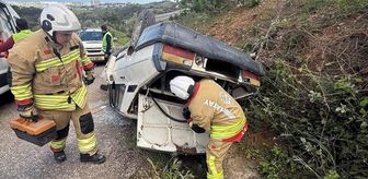 Hatay'da takla atan otomobildeki 2 kişi yaralandı