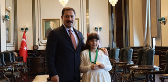 Hatay Valisi Masatlı, Uluslararası İngilizce Olimpiyatı'nda 3'üncü olan şehit kızını ağırladı