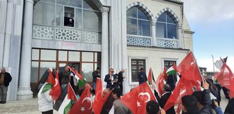 İsrail ordusunun Küresel Sumud Filosu'na saldırısı Ardahan'da protesto edildi