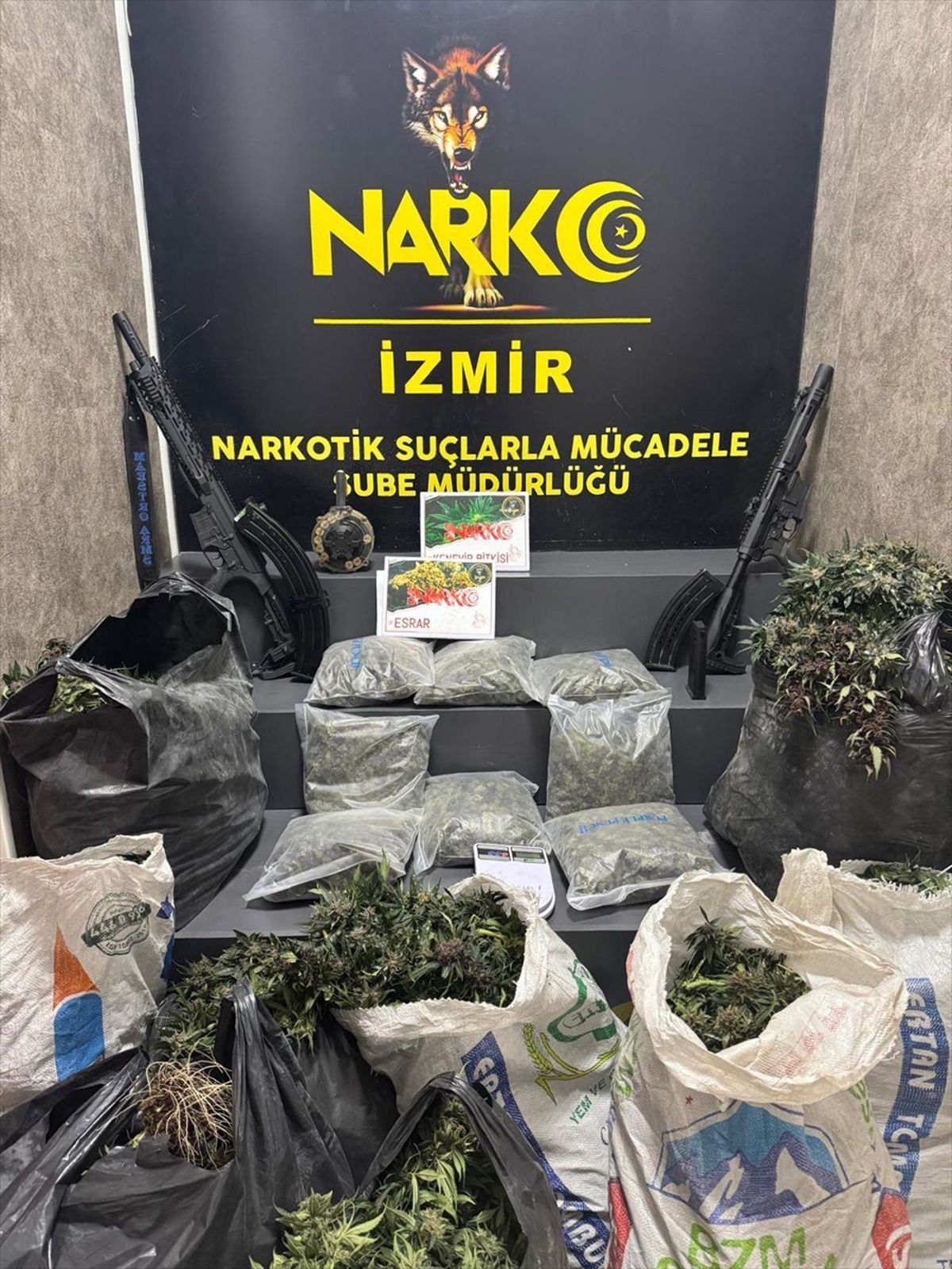 İzmir'de sera düzeneği kurulan evde 4 kilo 50 gram esrar ele geçirildi
