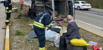 Kadınhanı ilçesinde hafif ticari araç refüje devrildi, 3 kişi yaralandı